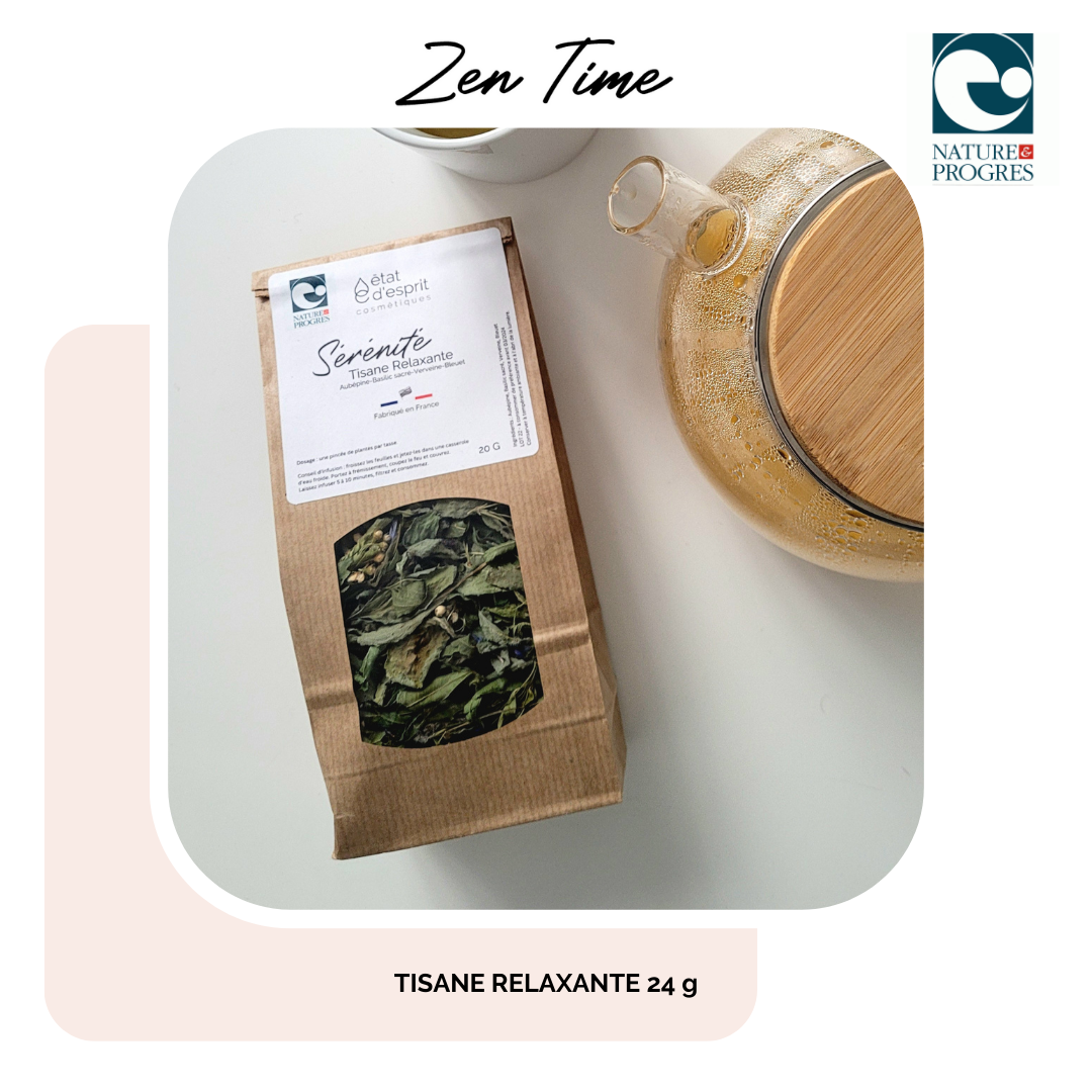 La tisane Sérénité est récoltée à la main en Bretagne. Un sachet de cette tisane relaxante est à retrouve dans le coffret bien-être et maison Home Sweet Home by état d'esprit !